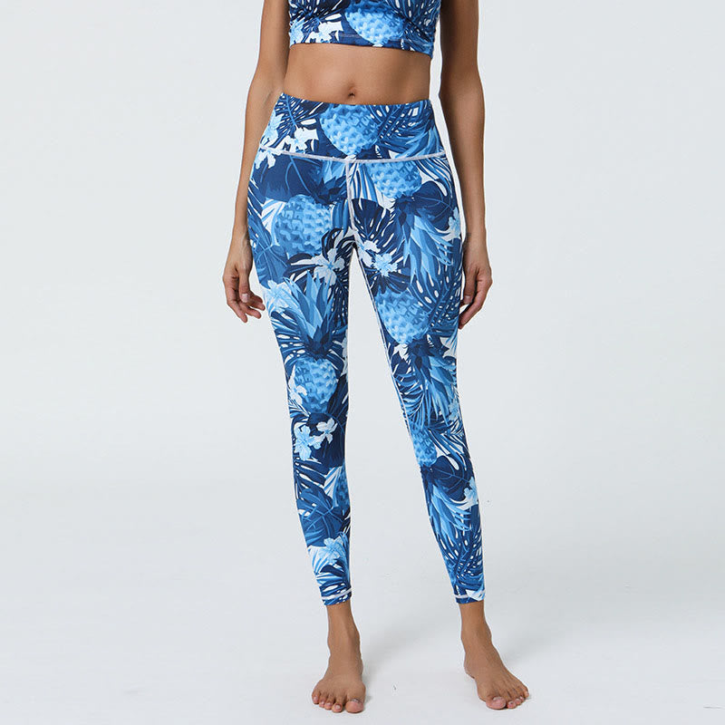 Pantalones de yoga para mujer con estampado de Buddha Stones, flores, hojas, dientes de león, piñas, deportivos, Fitness, cintura alta - image 20