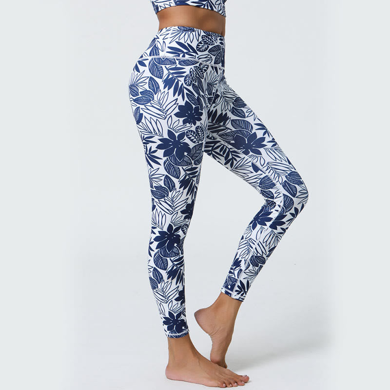 Pantalones de yoga para mujer con estampado de Buddha Stones, flores, hojas, dientes de león, piñas, deportivos, Fitness, cintura alta - image 25