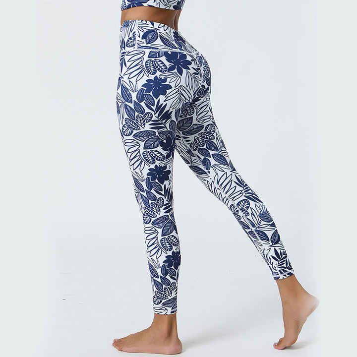 Pantalones de yoga para mujer con estampado de Buddha Stones, flores, hojas, dientes de león, piñas, deportivos, Fitness, cintura alta - image 26