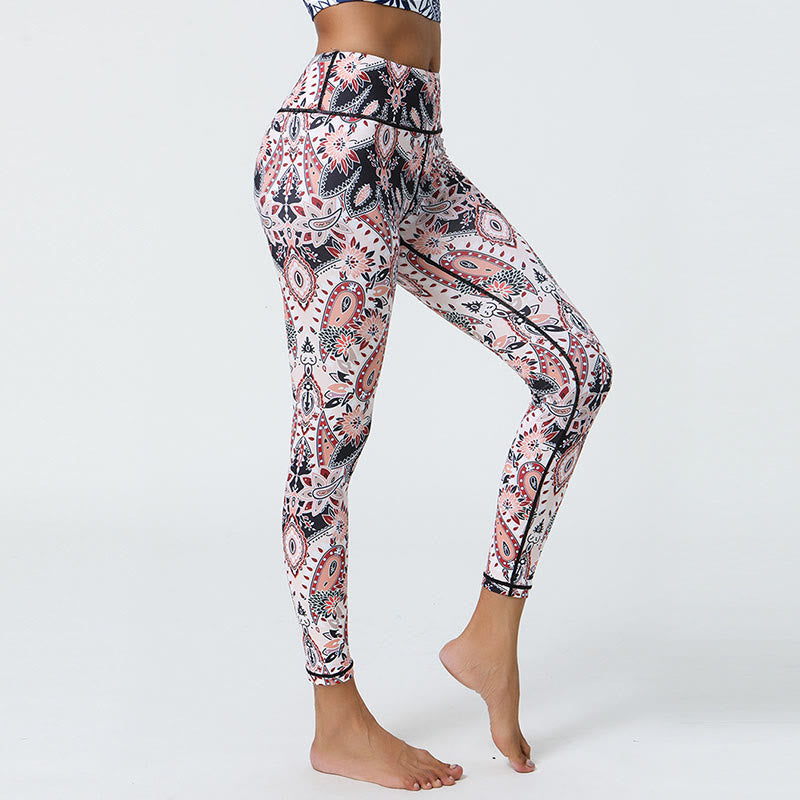 Leggings de cintura alta para mujer con estampado de Buddha Stones, flores, plumas, sol y luna, ideales para deportes, fitness y yoga. - image 23