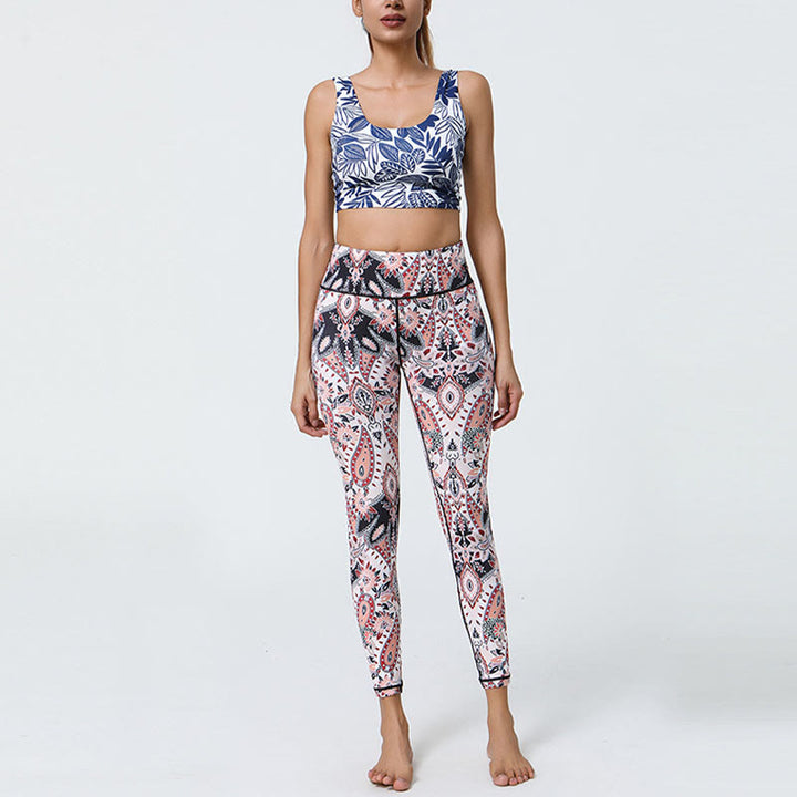 Leggings de cintura alta para mujer con estampado de Buddha Stones, flores, plumas, sol y luna, ideales para deportes, fitness y yoga. - image 26