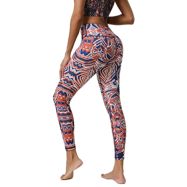 Buddha Stones flores plumas sol luna impresión deportes fitness yoga cintura alta polainas pantalones de mujer - image 31