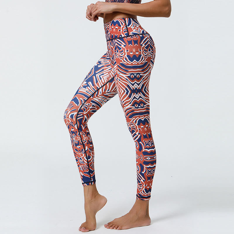 Buddha Stones flores plumas sol luna impresión deportes fitness yoga cintura alta polainas pantalones de mujer - image 29