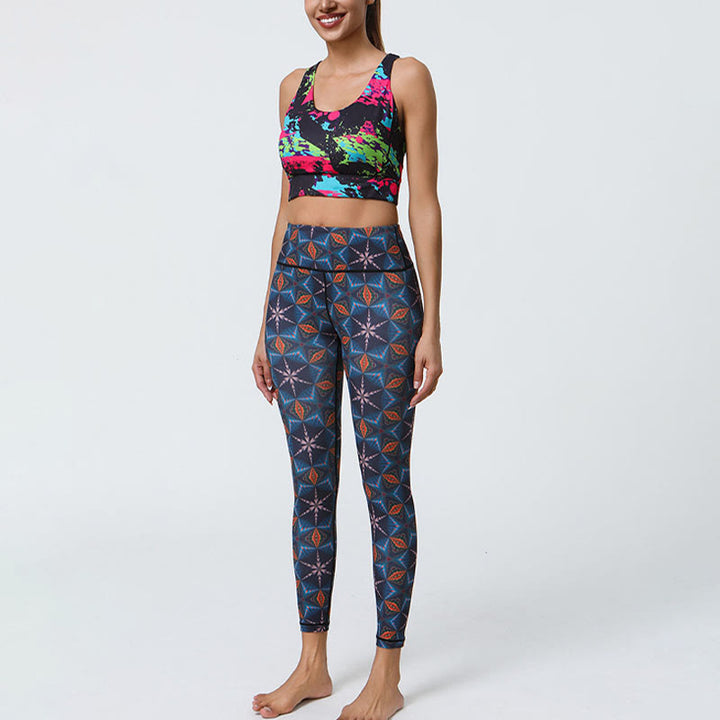 Buddha Stones flores geométricas mandalas impresión deportes fitness yoga cintura alta polainas pantalones de mujer - image 25