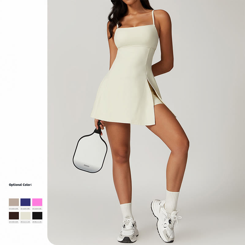 Vestido deportivo para mujer con Buddha Stones , liso, sin espalda, tenis, yoga - image 8