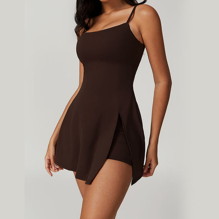 Vestido deportivo para mujer con Buddha Stones , liso, sin espalda, tenis, yoga - Marrón silla de montar - US8-10, UK/AU12-14, EU40-42 (XL)  - image 17