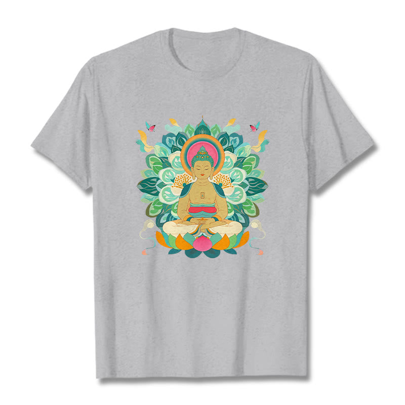 Camiseta de Loto Mariposa de Piedras de Buda Inspirada en Buda - Gris claro - 2XL - image 19