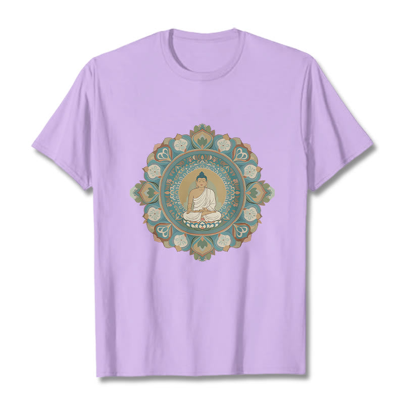 Camiseta de Buda con Piedra y Flor Mandala - Ciruela - 2XL - image 15