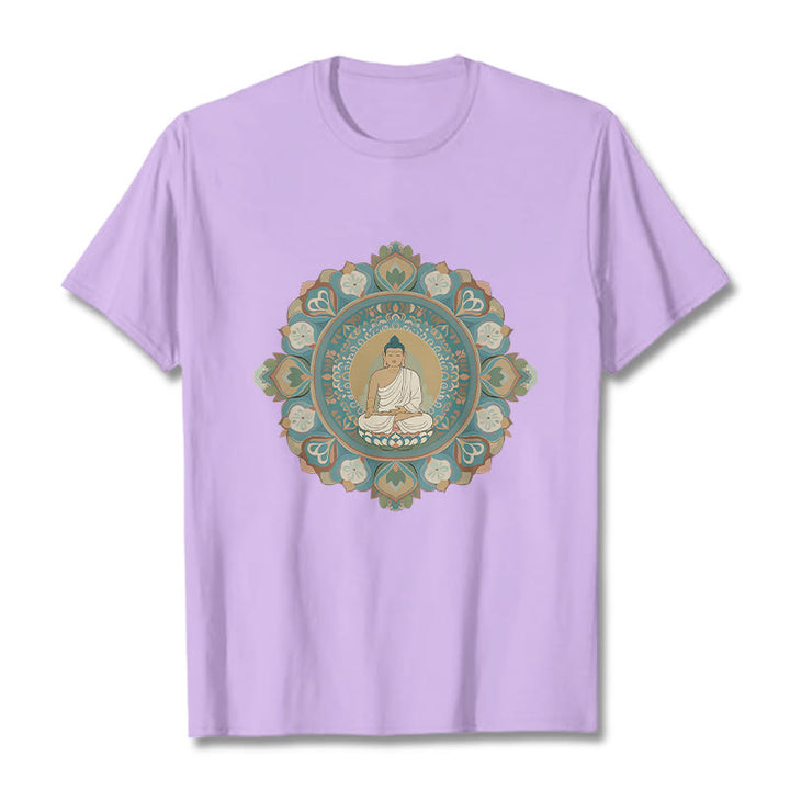 Camiseta de Buda con Piedra y Flor Mandala - Ciruela - 2XL - image 15