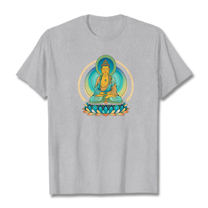 Camiseta de Buda con piedras de loto - Gris claro - 2XL - image 18