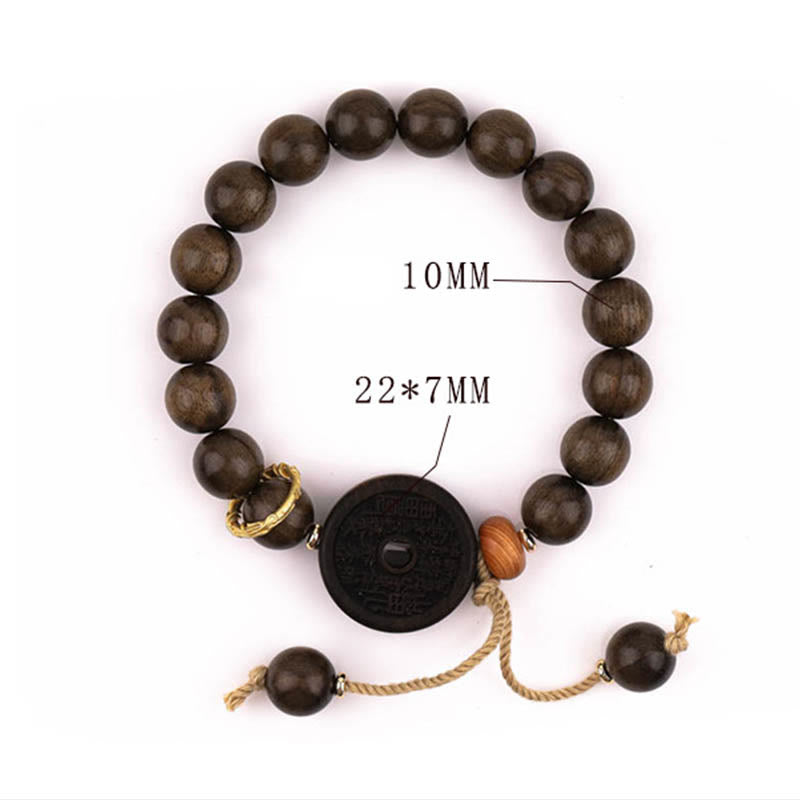 Piedras de Buda Madera de Ébano Fantasmas de Montaña Pulsera de Equilibrio Gasta Dinero
