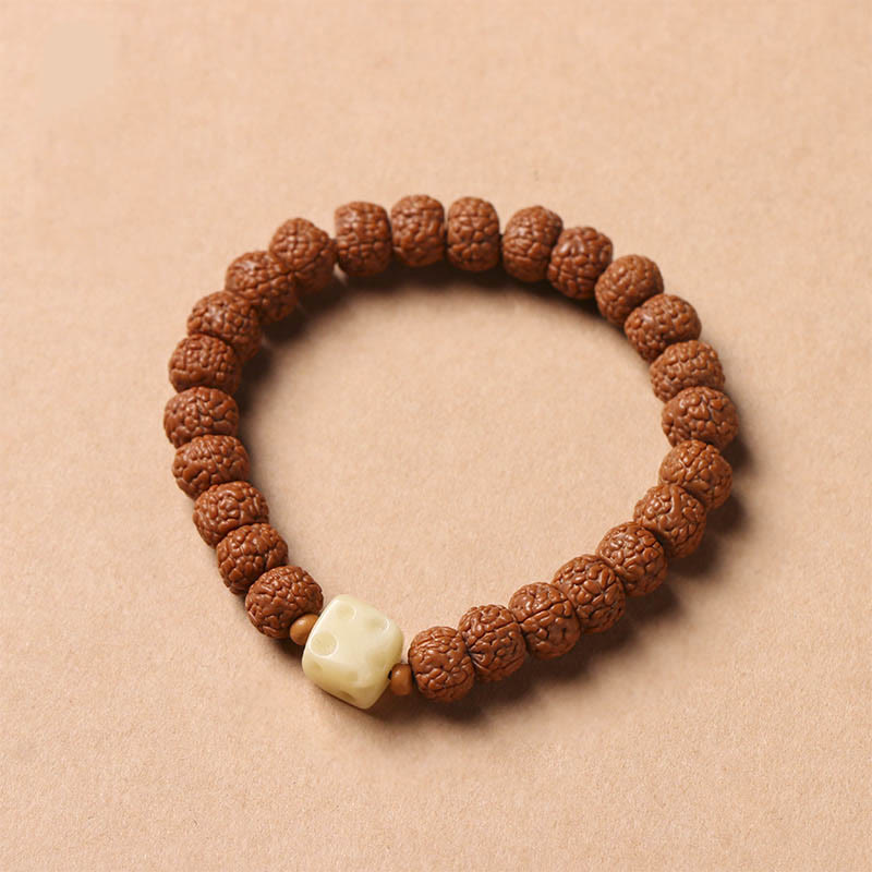 Piedras de Buda Semilla de Bodhi Pulsera de Riqueza con Cuentas Dzi de Tres Ojos Encanto de Mano de Buda