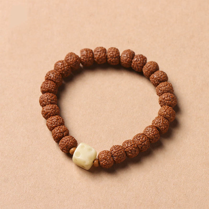 Piedras de Buda Semilla de Bodhi Pulsera de Riqueza con Cuentas Dzi de Tres Ojos Encanto de Mano de Buda