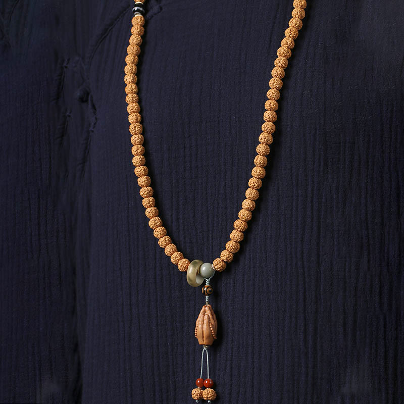 Piedras de Buda Semilla de Bodhi Pulsera de Riqueza con Cuentas Dzi de Tres Ojos Encanto de Mano de Buda