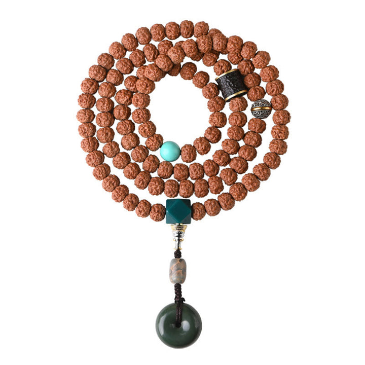 Piedras de Buda Semilla de Bodhi Pulsera de Riqueza con Cuentas Dzi de Tres Ojos Encanto de Mano de Buda