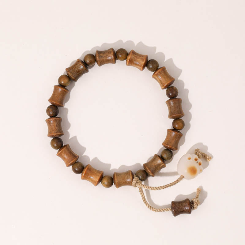 	 Piedras de Buda, Sándalo Verde, Semilla de Bodhi, Garra de Gato, Bambú, Pulsera de Paz - Sándalo verde (circunferencia de la muñeca: 15-17 cm) - image 1
