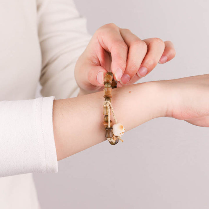 	 Piedras de Buda, Sándalo Verde, Semilla de Bodhi, Garra de Gato, Bambú, Pulsera de Paz - image 5