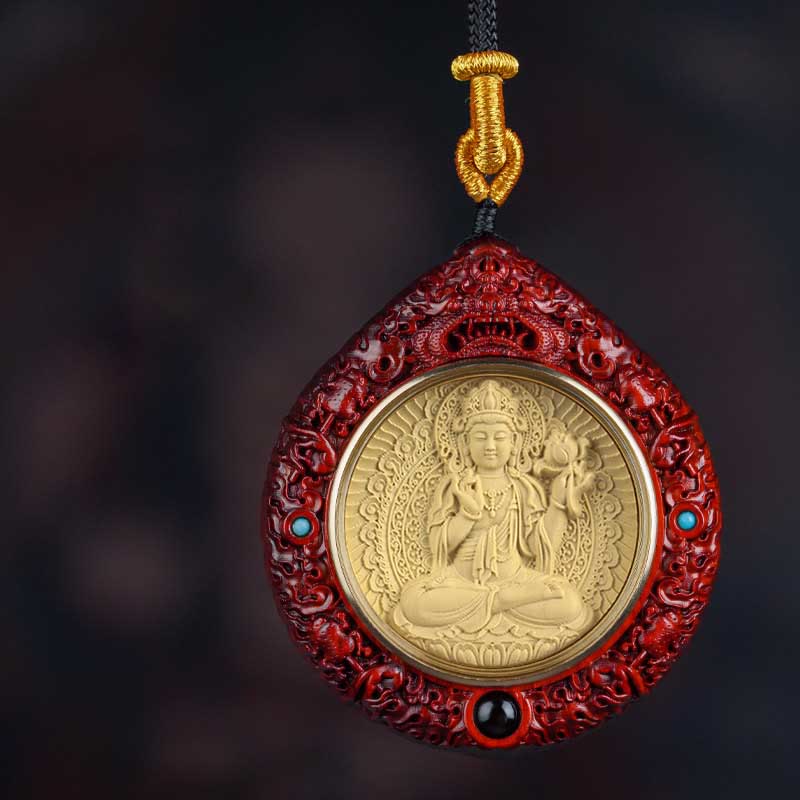 Buda Piedras Zodiaco Chino Buda Natal Pequeña Hoja de Sándalo Rojo Ébano Collar Colgante de Longevidad - Bodhisattva Mahasattva Caballo - Sándalo rojo de hoja pequeña - image 12