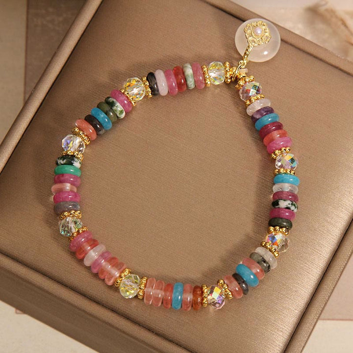 Piedras de Buda Varios Cristales Cuarzo Fresa Hebilla de Paz Pulsera Auspiciosa