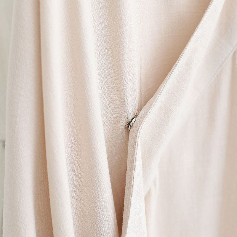 Buddha Stones 2 Piezas Camiseta de Manga Larga con Cuello en V de Hombre Pantalones Conjunto de Ropa de Meditación Zen Tai Chi de Algodón y Lino - image 17