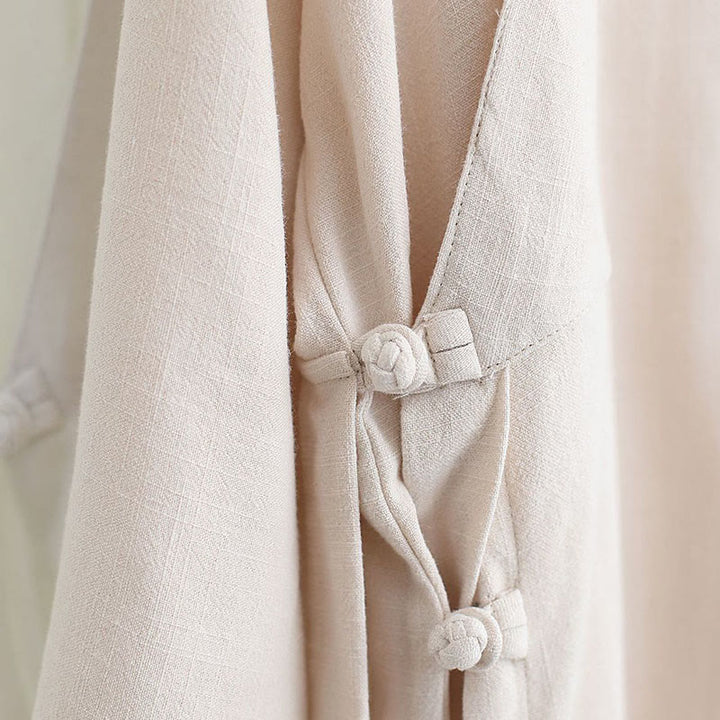 Buddha Stones 2 Piezas Camiseta de Manga Larga con Cuello en V de Hombre Pantalones Conjunto de Ropa de Meditación Zen Tai Chi de Algodón y Lino - image 18