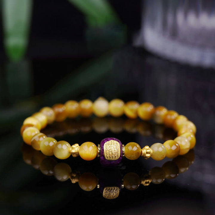 Pulsera de Protección de la Suerte con Cuentas de Ojo de Tigre y Piedras de Buda