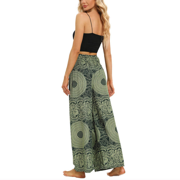 Pantalones anchos con encaje y cordones estilo bohemio de Buddha Stones para mujeres - image 12