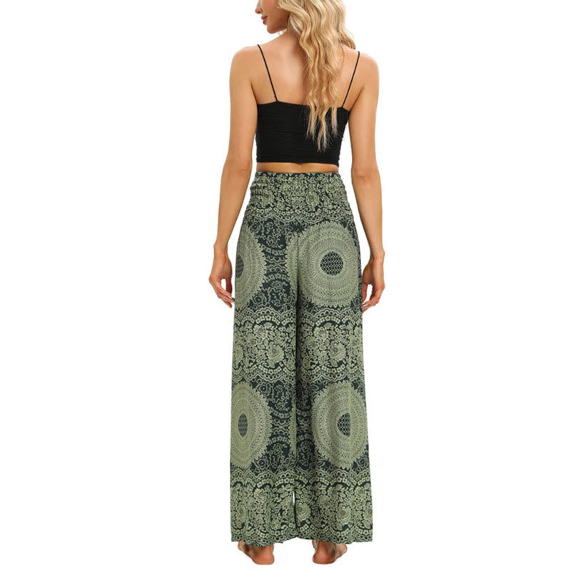 Pantalones anchos con encaje y cordones estilo bohemio de Buddha Stones para mujeres - image 11