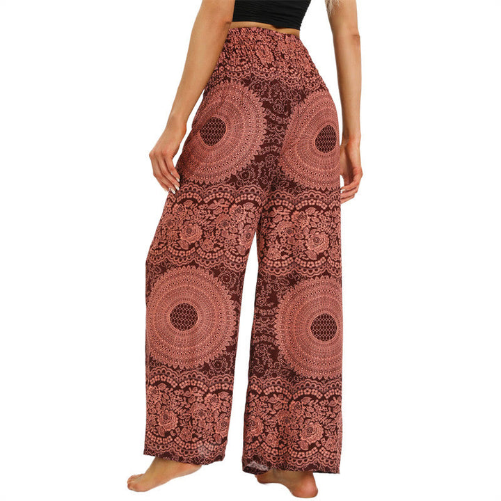 Pantalones anchos con encaje y cordones estilo bohemio de Buddha Stones para mujeres - image 3