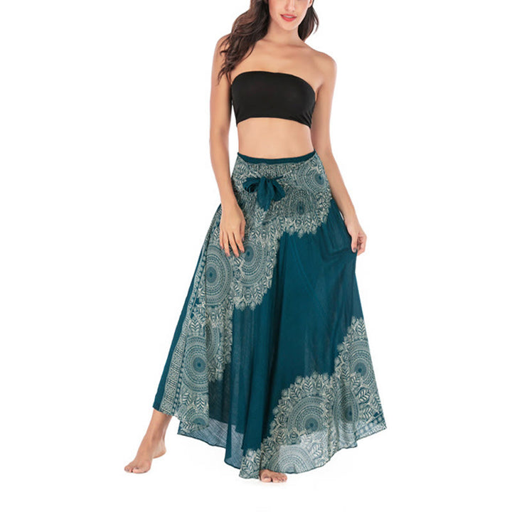 Buddha Stones Dos Estilos Vestir Boho Mandala Flor Falda Vestido Playa - image 2