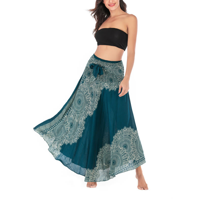 Buddha Stones Dos Estilos Vestir Boho Mandala Flor Falda Vestido Playa - image 4