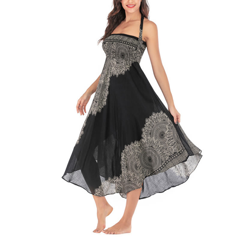 Buddha Stones Dos Estilos Vestir Boho Mandala Flor Falda Vestido Playa - image 14