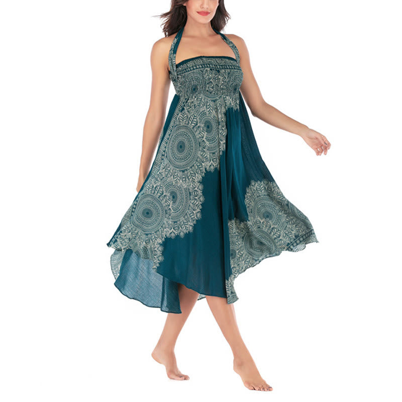 Buddha Stones Dos Estilos Vestir Boho Mandala Flor Falda Vestido Playa - image 3