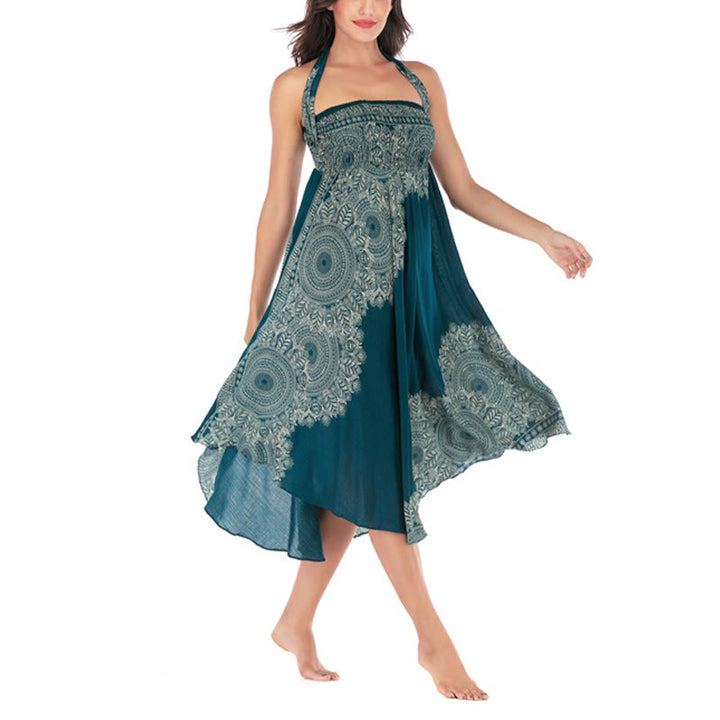 Buddha Stones Dos Estilos Vestir Boho Mandala Flor Falda Vestido Playa - image 3
