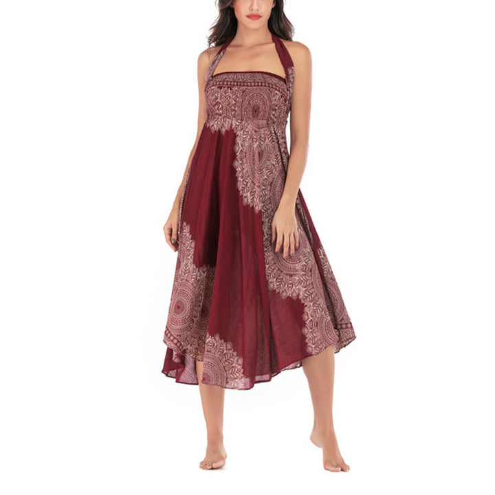 Buddha Stones Dos Estilos Vestir Boho Mandala Flor Falda Vestido Playa - image 27