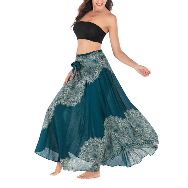 Buddha Stones Dos Estilos Vestir Boho Mandala Flor Falda Vestido Playa - image 7