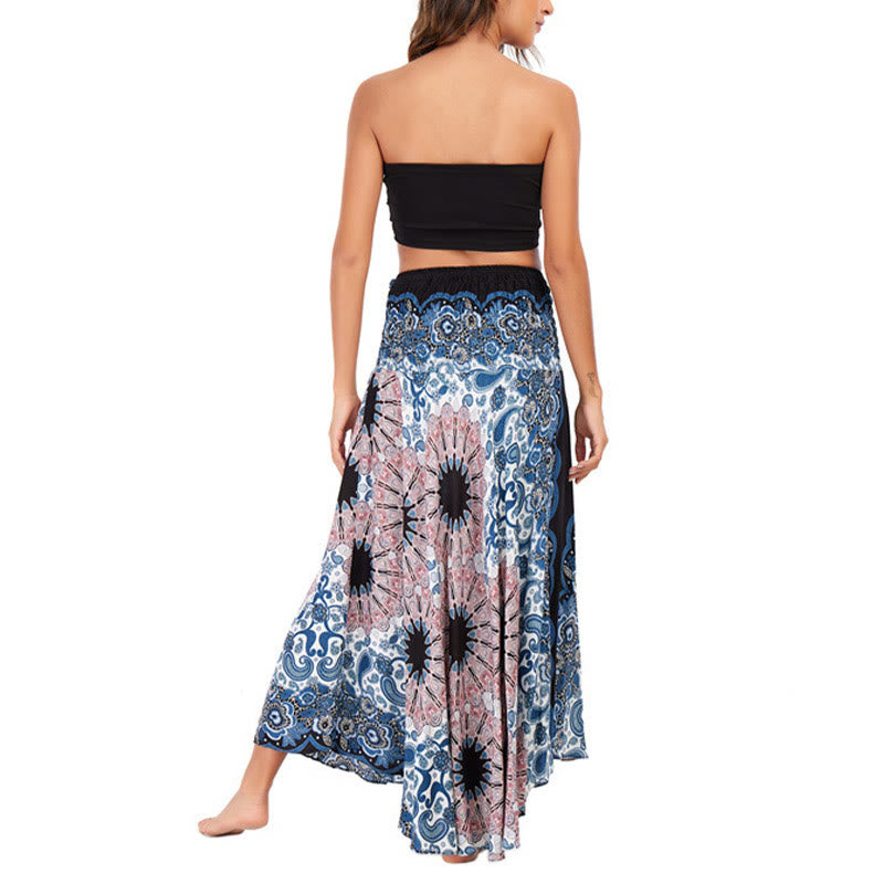 	 Buddha Stones Dos Estilos Vestido Con Mandala Flor Bohemia Gota De Agua Falda Con Cordones - image 12