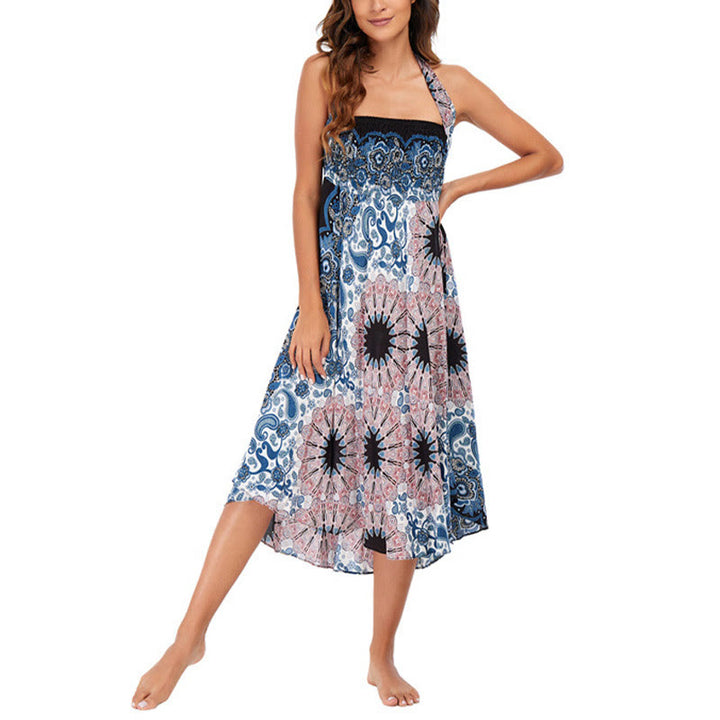 	 Buddha Stones Dos Estilos Vestido Con Mandala Flor Bohemia Gota De Agua Falda Con Cordones - image 13