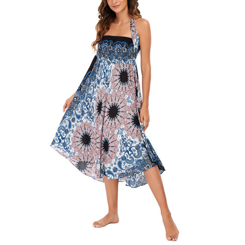 	 Buddha Stones Dos Estilos Vestido Con Mandala Flor Bohemia Gota De Agua Falda Con Cordones - image 10