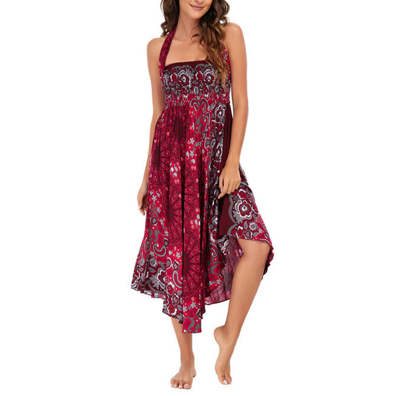 	 Buddha Stones Dos Estilos Vestido Con Mandala Flor Bohemia Gota De Agua Falda Con Cordones - image 26