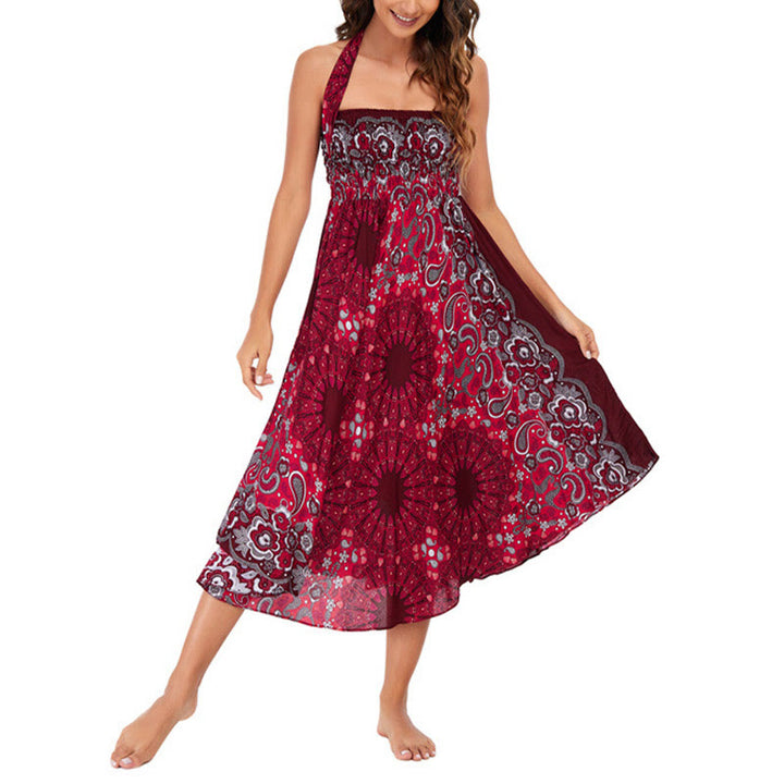 	 Buddha Stones Dos Estilos Vestido Con Mandala Flor Bohemia Gota De Agua Falda Con Cordones - image 24