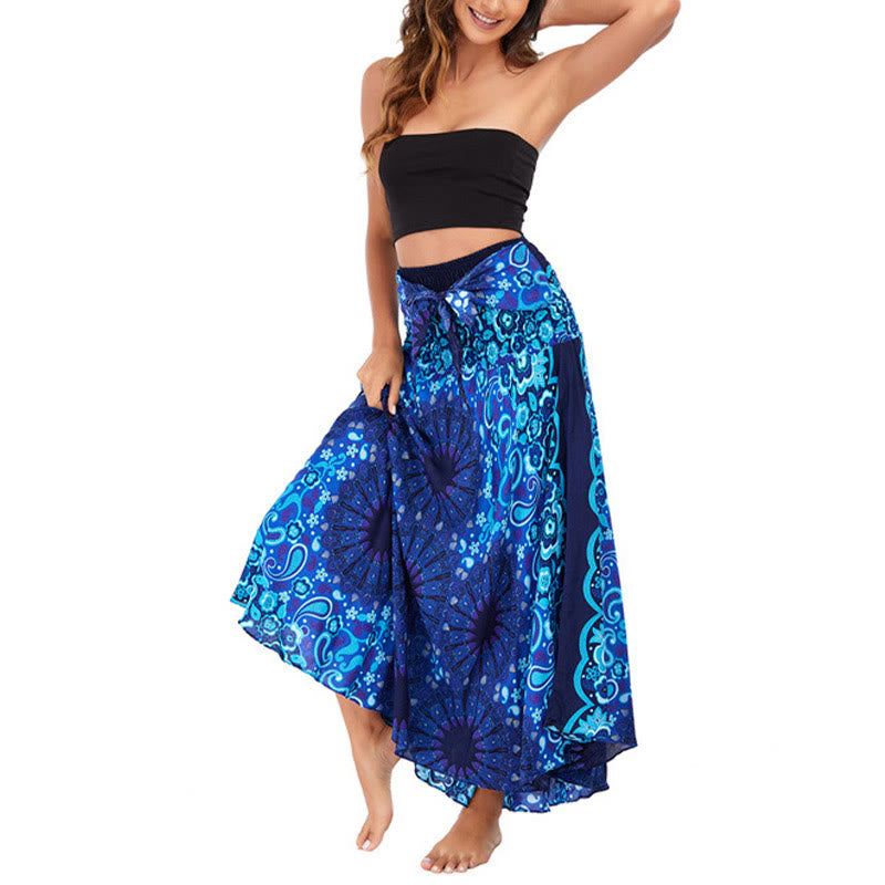 	 Buddha Stones Dos Estilos Vestido Con Mandala Flor Bohemia Gota De Agua Falda Con Cordones - image 31