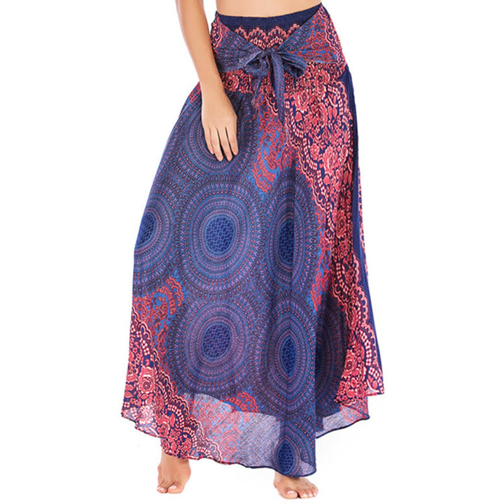 Vestido con falda de encaje y estampado de rosa de los vientos estilo bohemio de Buddha Stones Two Style Wear - Morado medio - US4-12, UK/AU8-16, EU36-44 (F) - image 9