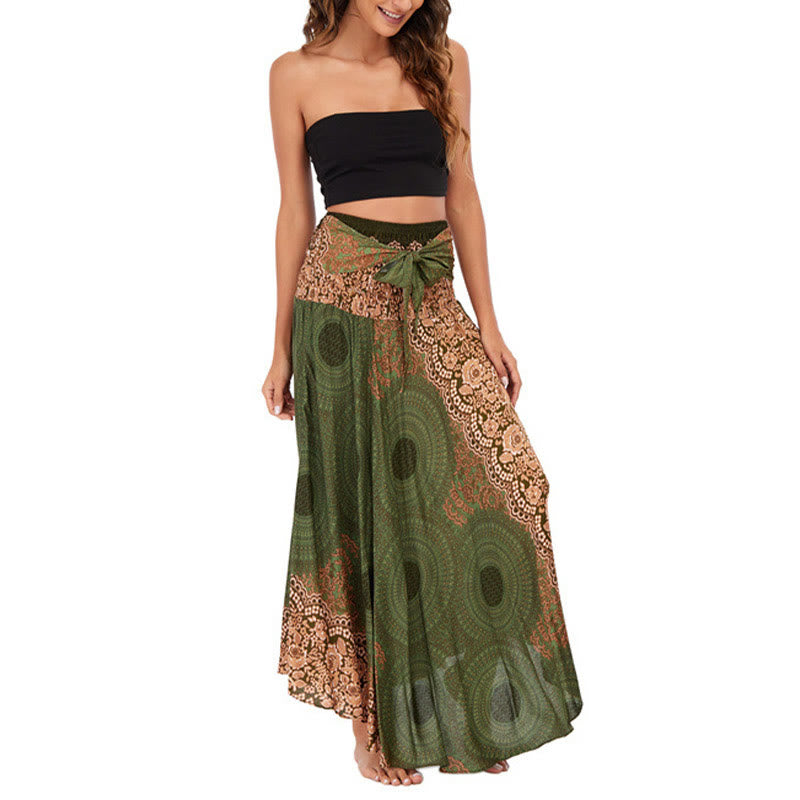 Vestido con falda de encaje y estampado de rosa de los vientos estilo bohemio de Buddha Stones Two Style Wear - image 23