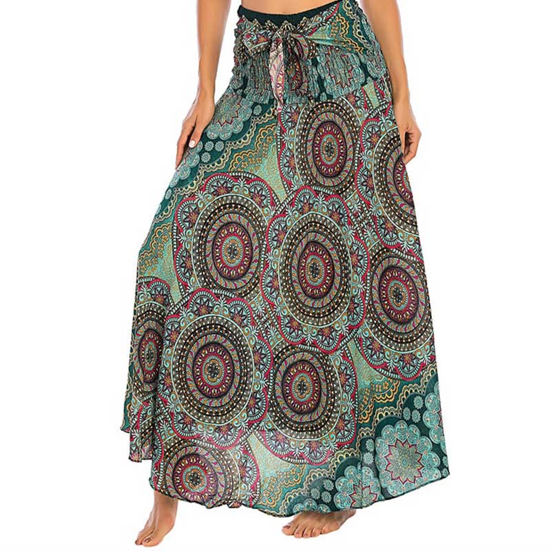 	 Vestido de encaje estilo bohemio con mandala flor y dos estilos de piedras de Buda - image 1