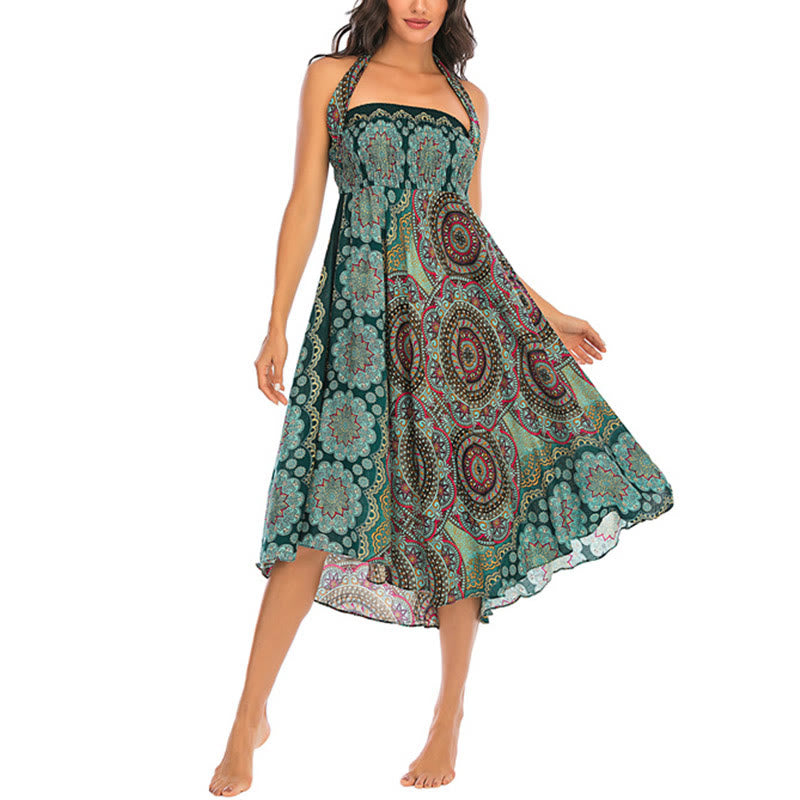 	 Vestido de encaje estilo bohemio con mandala flor y dos estilos de piedras de Buda - image 3