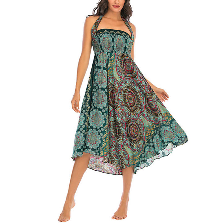 	 Vestido de encaje estilo bohemio con mandala flor y dos estilos de piedras de Buda - image 3