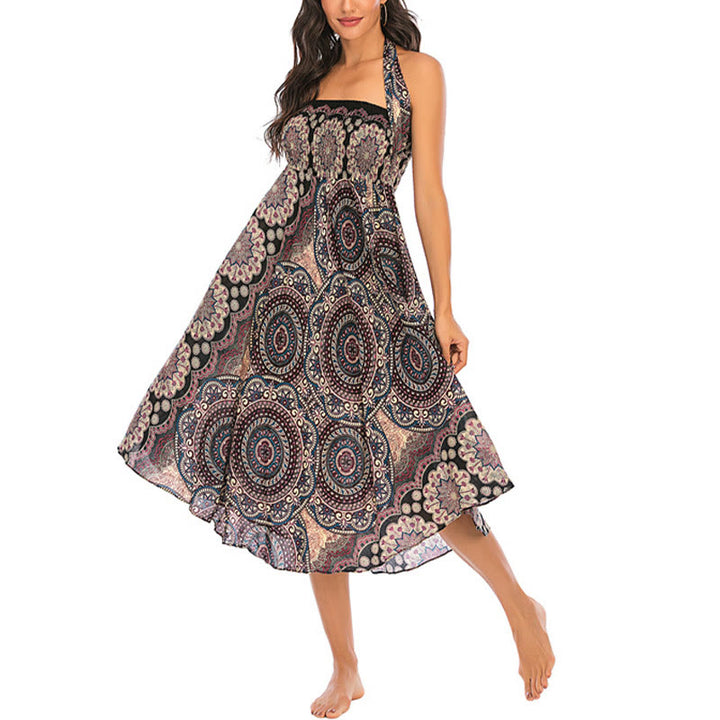 	 Vestido de encaje estilo bohemio con mandala flor y dos estilos de piedras de Buda - image 18