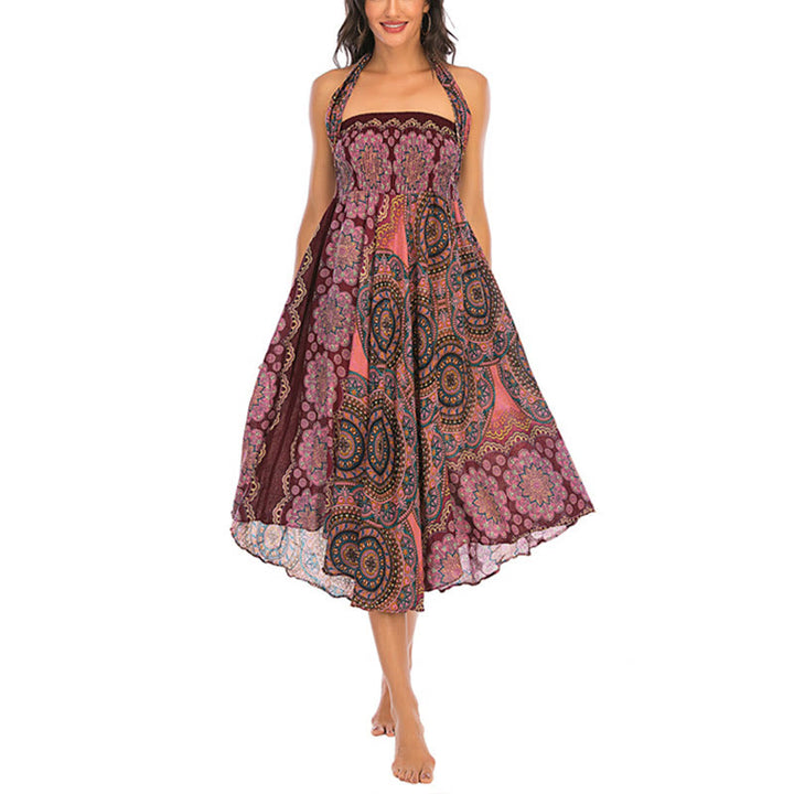 	 Vestido de encaje estilo bohemio con mandala flor y dos estilos de piedras de Buda - image 22
