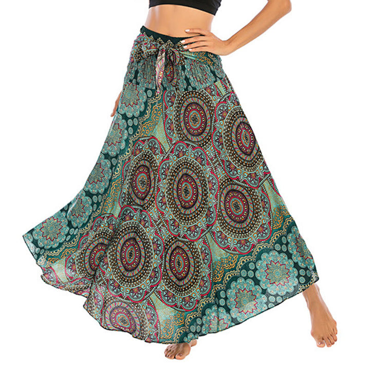 	 Vestido de encaje estilo bohemio con mandala flor y dos estilos de piedras de Buda - Verde claro - US4-12, UK/AU8-16, EU36-44 (F) - image 0